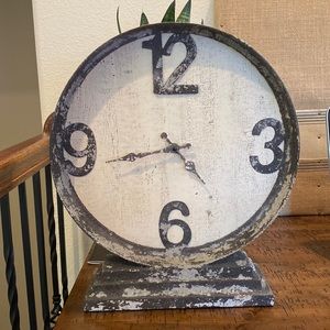 FARMHOUSE CLOCK - 18 in Cream Distress Round - Use only for home decor staging